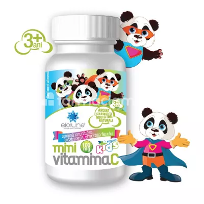 BioSunLine Vitamina C pentru copii - MiniVitamina C 100mg, 30 comprimate de  supt Helcor