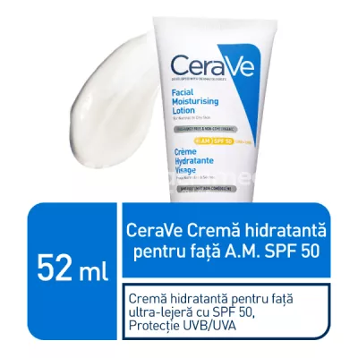 CeraVe crema hidratanta fata ten normal uscat SPF 50, 52ml