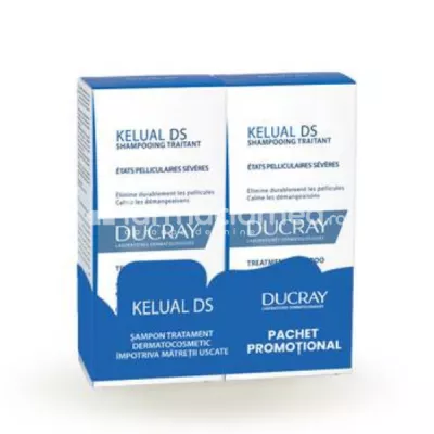 Ducray Pachet Sampon tratament anti-matreata severa Kelual DS, 100 ml + 100 ml