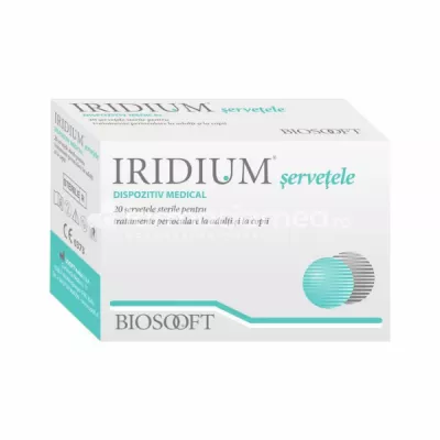 Iridium servetele, recomandat pentru curatarea ochilor, curata, actiune emolienta, calmanta si decongestionanta, 20buc, Biosooft