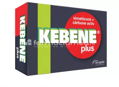 Kebene plus, contine simeticona si carbune, recomandat in tratarea balonarii si gazelor, 20 de comprimate, Terapia