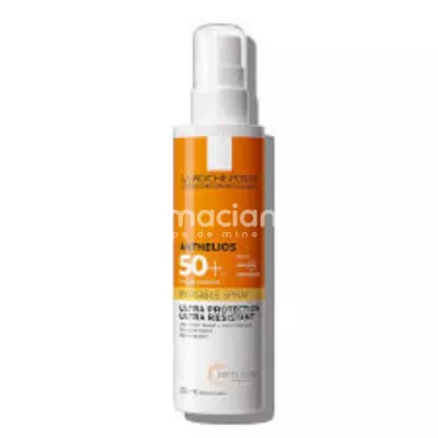 La Roche Posay Anthelios Spray invizibil cu protectie solara SPF 50+ pentru corp, piele sensibila, ultra-rezistent, cu parfum, 200 ml