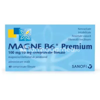 Magne B6 Premium 100mg/10mg, 40 comprimate filmate Sanofi
