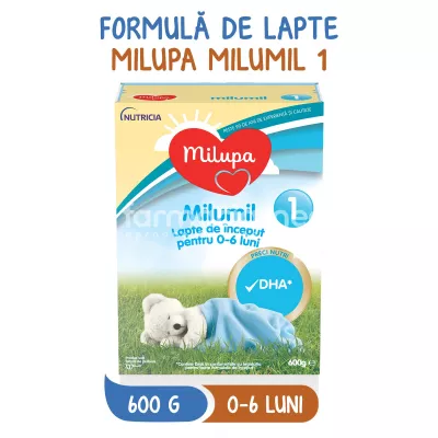 Milumil 1 lapte praf, de la naștere, 600 g, Milupa
