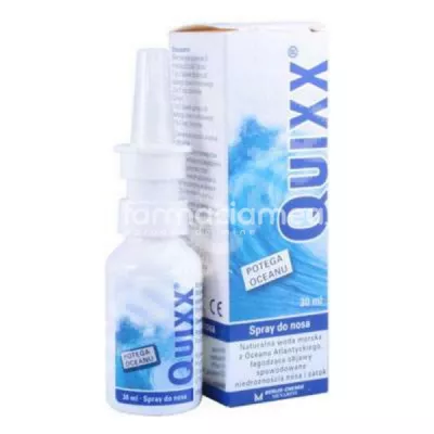 Quixx spray nazal hipertonic, nas infundat, desfunda nasul, hidrateaza si curata nasul, de la 6 luni, 30 ml, Berlin-Chemie