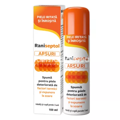 Raniseptol spuma, împotriva arsurilor, 150 ml, Zdrovit