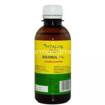 Rivanol 0.1%, dezinfectant tegumente, 200g, Vitalia Pharma