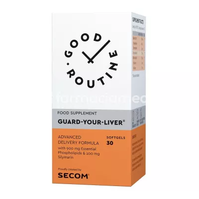 Good Routine Guard-Your-Liver, recomandat pentru sanatatea ficatului, sustine functiile de regenerare, detoxifiere si protectie hepatica, 30 capsule, Secom