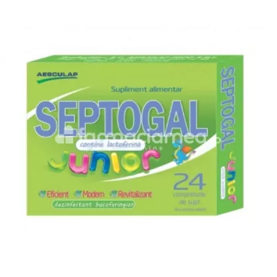 Septogal Junior 24 comprimate pentru supt, Aesculap 