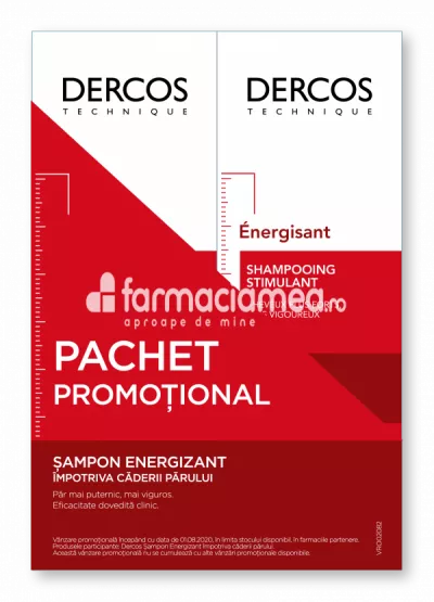 Vichy Dercos Pachet sampon energizant, 200 ml, 2 flacoane