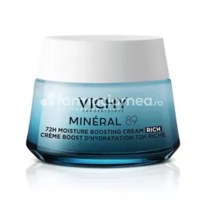 Vichy Mineral 89 Crema Intens Hidratanta 72H Ten Uscat, 50ml