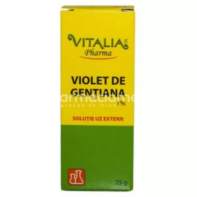 Violet de gentiana 1%, dezinfectant, antiseptic, fungicid, 25g, Vitalia Pharma