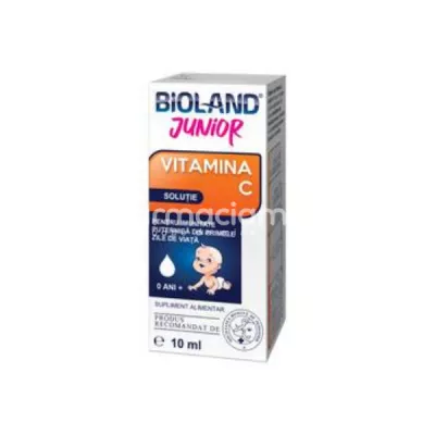 Vitamina C junior solutie Bioland, 10ml, Biofarm