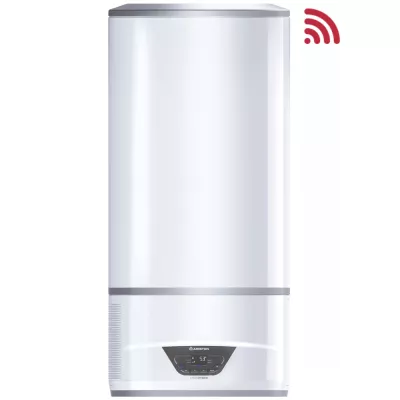  Boiler electric cu pompa de caldura, Ariston Lydos Hybrid Wi-Fi 100L, 1200 W, conectivitate internet, rezervor emailat cu Titan  