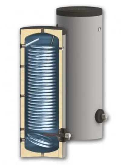 Boiler pentru pentru pompe de caldura Sunsystem SWPN L 500 litri, cu o serpentina, pentru conectarea la sisteme solare, de incalzire si sisteme cu pompe de caldura cu multi consumatori