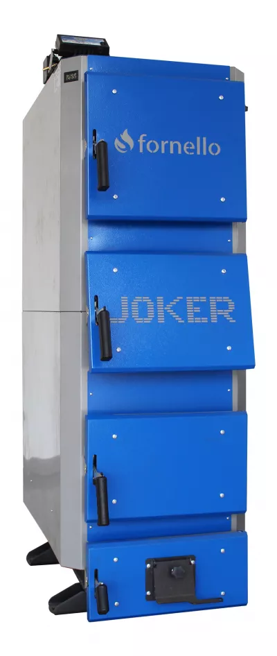 Cazan (centrala) pe combustibil solid, (lemn, carbune), Fornello JOKER 55 kW, cu Ventilator si Automatizare