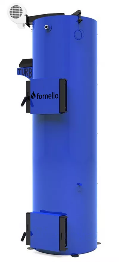 Cazan (centrala) pe combustibil solid tip lumanare Fornello Turbo 50 kW, cu ventilator si automatizare