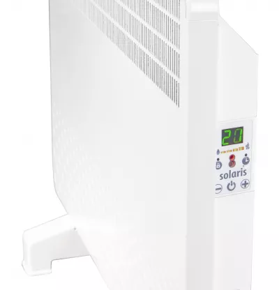 Convector electric de perete sau pardoseala Solaris KIP 2000 W, control electronic,  Termostat de siguranta, termostat reglabil, IP 24, ERP 2018, pentru 24 mp