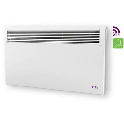 Convector electric de perete TESY HeatEco CN 031 100 EI CLOUD W, 1000W, Wi-Fi, Termostat reglabil, alb