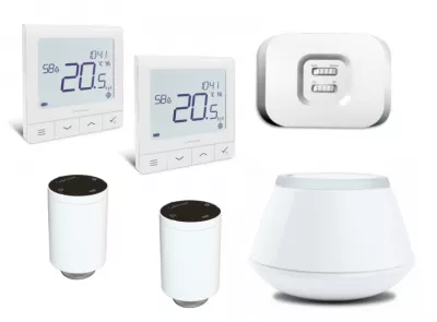 Pachet automatizare Salus Smart Home apartament sau casa 2 zone, pentru calorifere, termostat SQ610RF