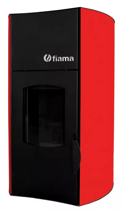 Pachet Termosemineu peleti Fiama Red 25 kw, complet echipat pentru incalzire, pompa circulatie, vas expansiune, automatizare, kit evacuare 3.5 ml, Boiler Termoelectric Fornello 100 l, Termostat Salus 091FLRFV2, Aspirator si kit montaj