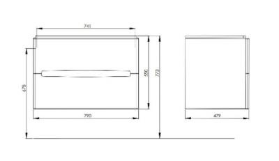 Set Dulap suspendat pentru lavoar Kolo Modo mdf alb 2 sertare 80 cm cu Lavoar Kolo Modo 80x48.50cm, montare pe mobilier ( stoc bucegi )