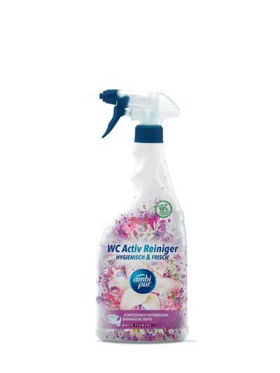 Activ Cleaner White flowers, spray pentru curatat suprafetele din baie, 750 ml