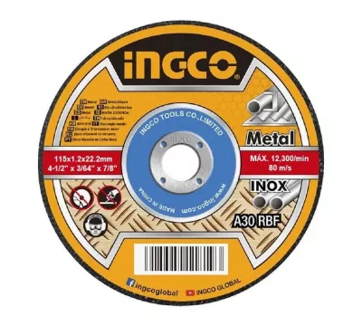 Disc debitare metal si inox INGCO 115 x 1.2 mm SET 50 buc