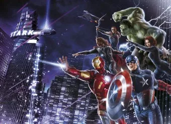 FOTOTAPET MARVEL 4-434 AVENGERS CITYNIGHT 254 X 184 CM