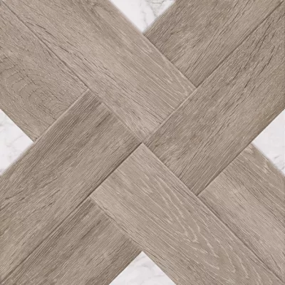 GRESIE GOLDEN TILE MARMO WOOD CROSS DARK BEIGE 400 x 400 mm (4VH870)