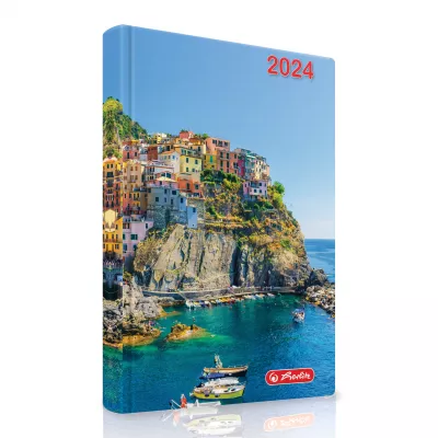 Agenda datata 2024, format A5, 352 pagini, motiv Cinque Terre