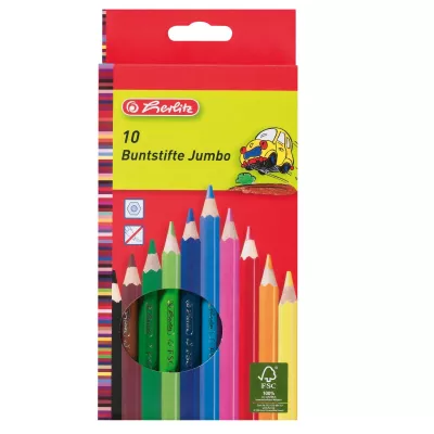 Creioane color hexagonale Jumbo, set 10