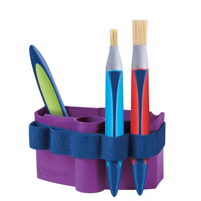 Recipient apa cu banda elastica pentru atasare pensule, culoare mov