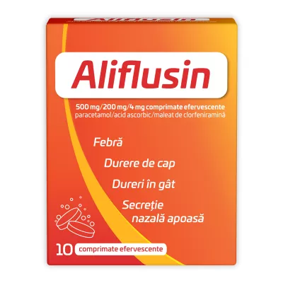 Aliflusin, 500mg/200mg/4mg, 10 comprimate efervescente, Zdrovit