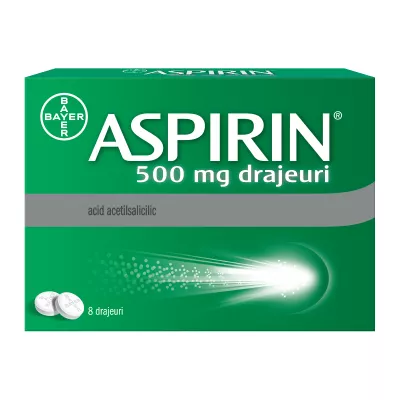Aspirin 500mg, 8 drajeuri