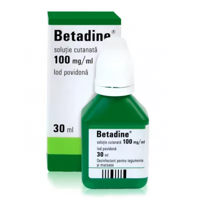 Betadine soluție cutanată, 30ml, Egis