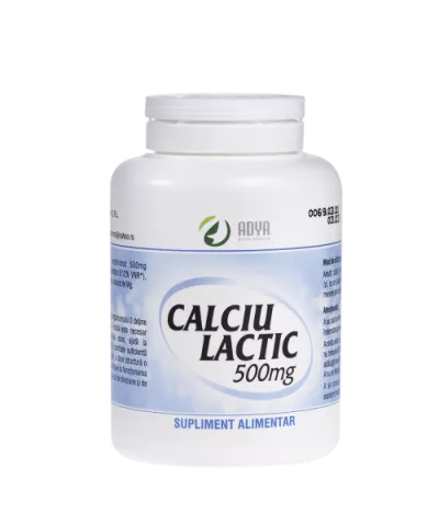 Calciu lactic 500mg, 50 comprimate
