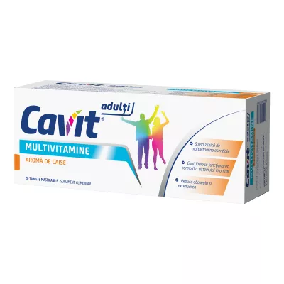 Cavit adulti multivitamine aroma caise, 20 tablete, Biofarm
