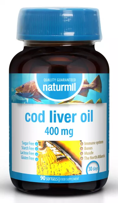 Cod Liver Oil 400 mg, 90 capsule gelatinoase moi