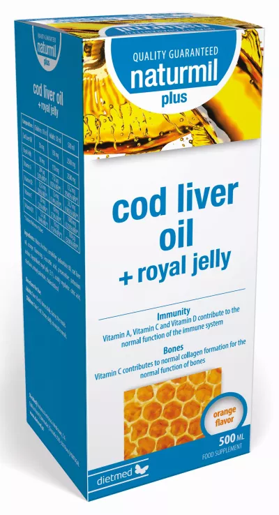 Cod Liver Oil Plus with Royal Jelly,
500 ml suspensie orală