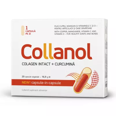 Collanol, colagen intact și curcumină, 20 capsule, Vitaslim