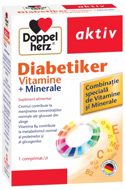 Doppelherz Aktiv Diabetiker Vitamine + Minerale, 30 comprimate