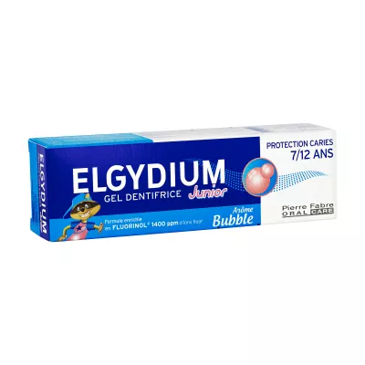 ELGYDIUM Junior Bubble Gum, pastă de dinți pentru copii de la 7 la 12 ani, 50ml