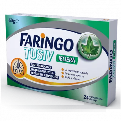 Faringo Tusiv iedera, 24 comprimate, Terapia