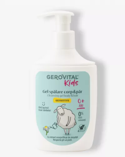 Gerovital Kids, Gel Spălare Corp & Păr Sensitive 300ml