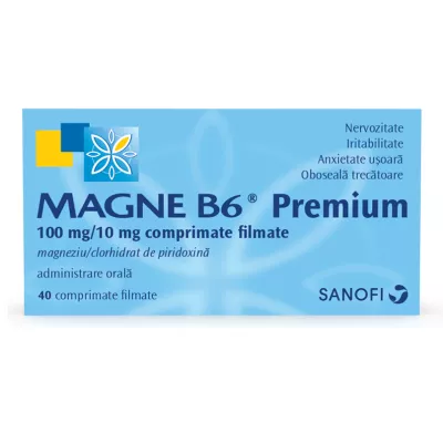 Magne B6 Premium, 100mg/10mg, 40 comprimate filmate, Opella