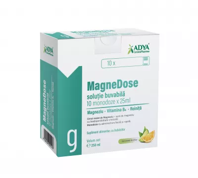 MagneDose, soluție buvabilă, 10 monodose x 25ml, Adya Green Pharma