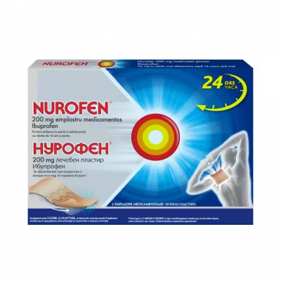 Nurofen 200 mg emplastru medicamentos, 2 bucăți, Reckitt Benckiser Healthcare
