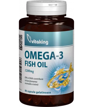 Omega 3 Ulei de pește, 1200 mg, 90 capsule, Vitaking