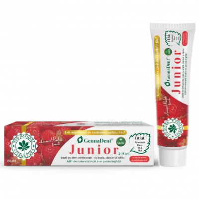 Pastă de dinți Gennadent junior cu argilă și căpșuni, 80 ml, VivaNatura